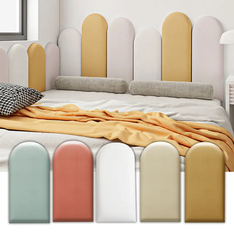 3D Self-Adhesive Wall Stickers Kids Room Tatami Bed Baby Anti-collision Pad Waterproof Headboard edside Soft Bag Head Aesthetic Wood Wall Panels Bed Head DIY Home Decor Decorative Tiles Sticker Ornaments Wooden