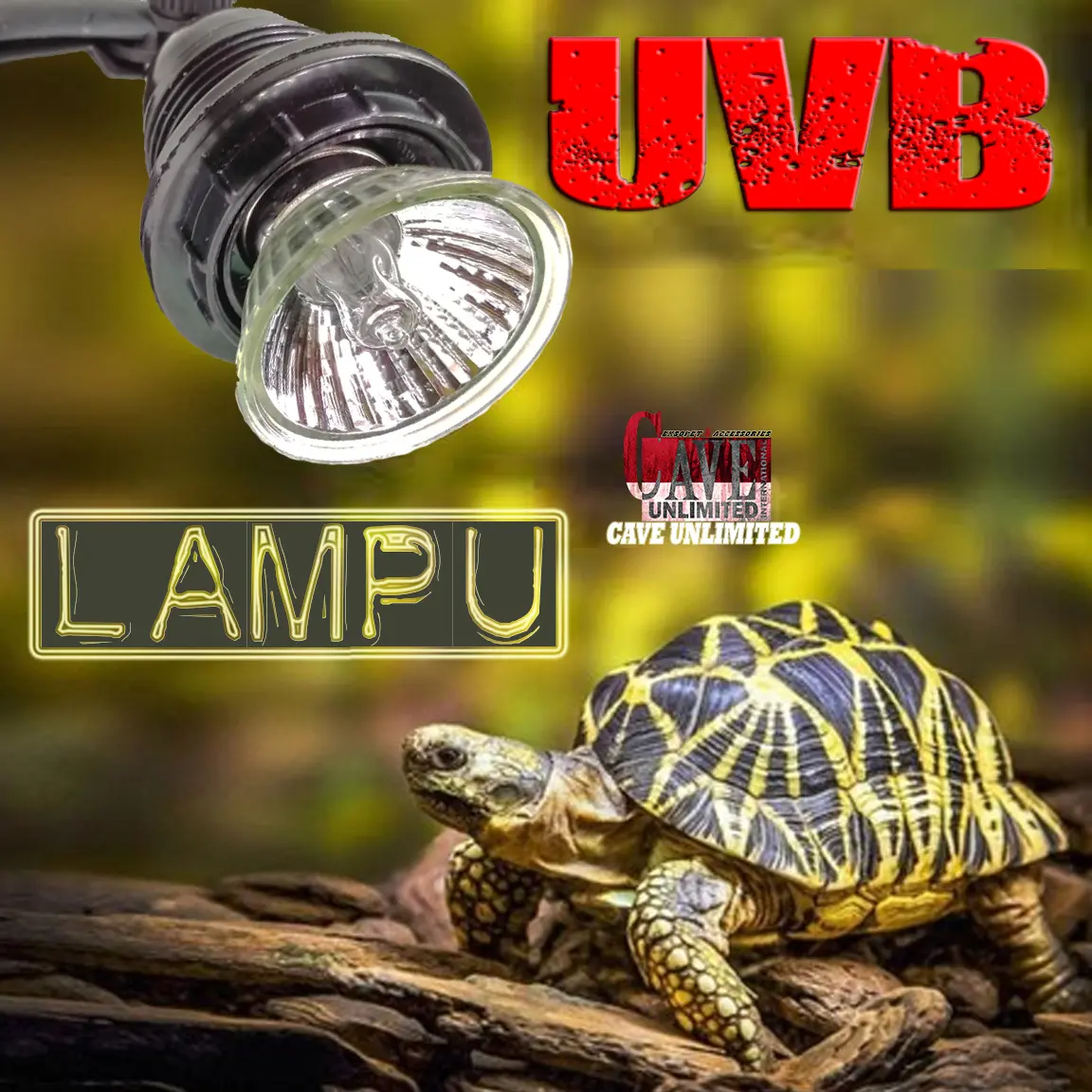 LAMPU HALOGEN UVB+UVA LAMPU PENGHANGAT PEMANAS REPTILE TORTOISE SULCATA PARDALIS KURA DARAT AIR TURTLE BRAZIL BD BEARDED DRAGON LAMPU PENGGANTI SINAR MATAHARI UNTUK MAMALIA REPTILE IGUANA KADAL VARANUS BIAWAK SALVA MONITOR