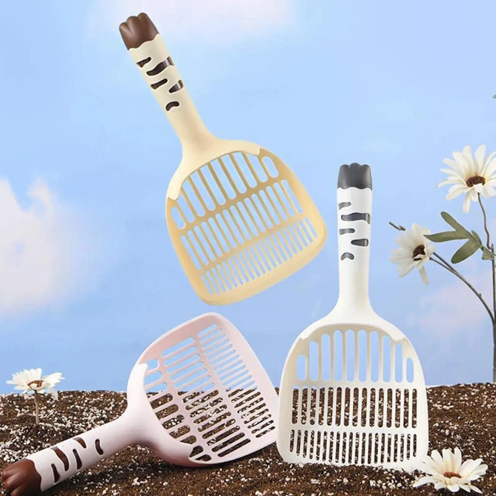 Cat Litter Scoop Supplies Cat Toilet Pets Spill-Proof Kitten Litter Sifter System Portable Cat Litter Deep Shovel Litter Box