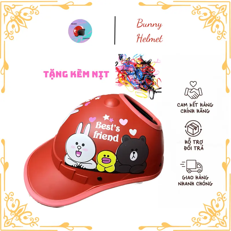 MŨ BẢO HIỂM khoét lỗ đỉnh TẶNG KÈM NỊT BUỘC TÓC thời trang,thích hợp tóc đuôi gà ,búi cao cho nữ Helmet 2