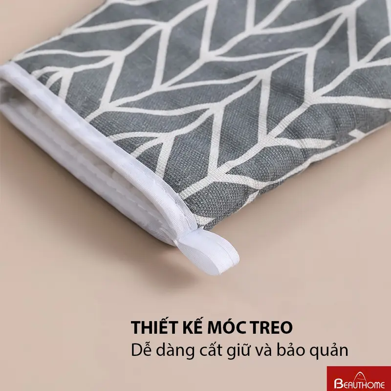 Găng tay chống nhiệt Găng tay nhà bếp làm bánh chống nóng chất Vải Thô Trần Bông 2 Lớp bền đẹp 8