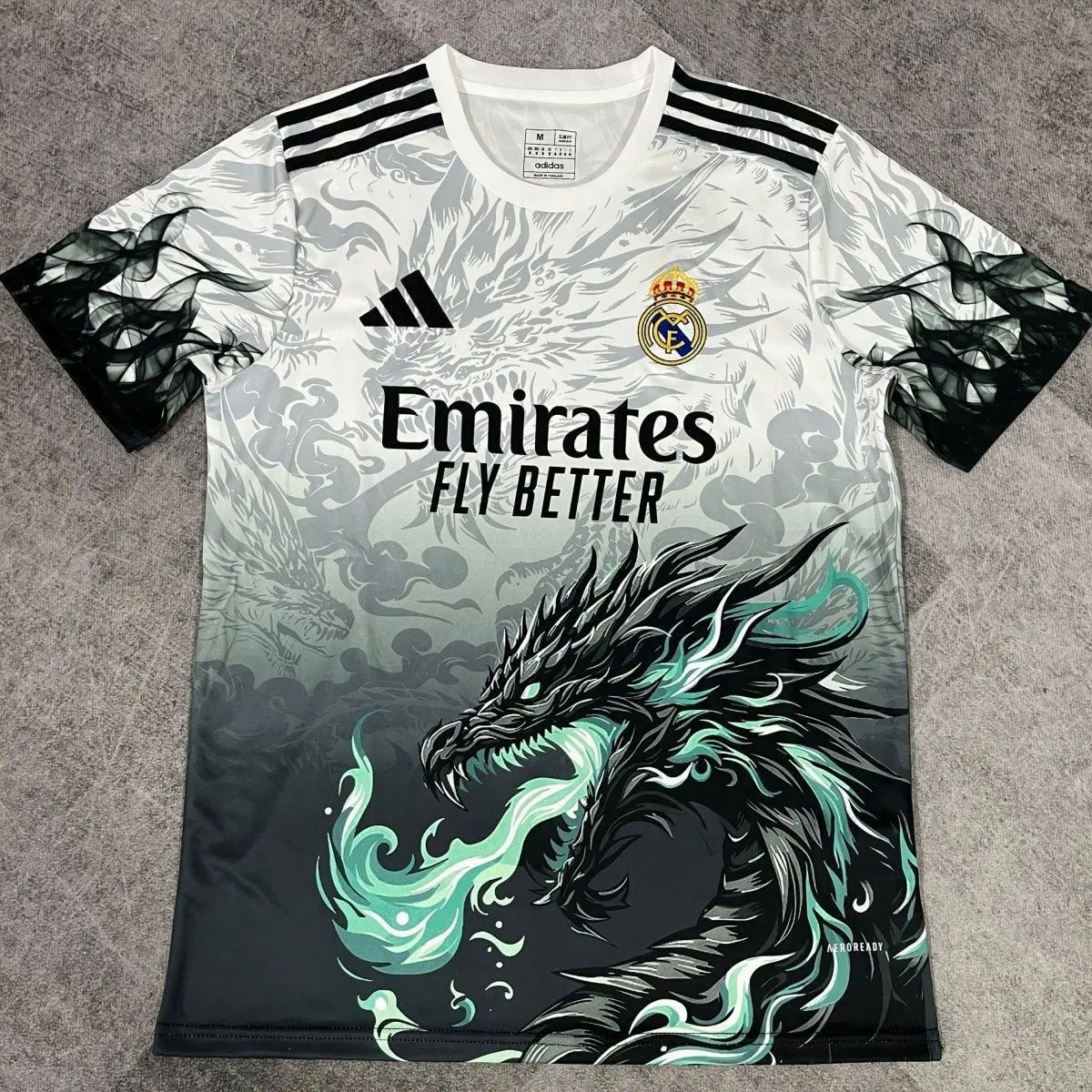 Áo Thi Đấu Phiên Bản Đặc Biệt Real Madrid, Hàng Mới Về, 25 Cỡ, Thích Hợp Để Tập Luyện Thi Đấu, Thể Thao Và Học Sinh, ngắn Tay, Họa Tiết Rồng Bóng Đá, Nhanh Khô Và Thoáng Khí