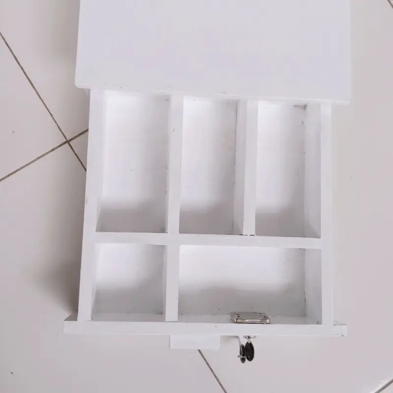 Laci uang kasir Tempat Kasir Uang  Cash Drawer 33x33x11 Set 5   Kayu Jati Plus Kunci Garansi 1 Tahun   Penyimpanan Putih 6