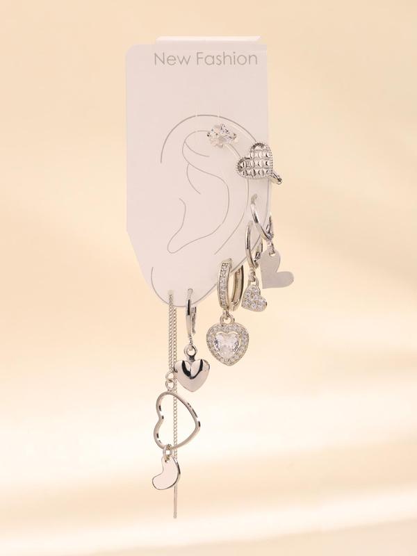 Cute Heart & Star Design Earrings Set, Fashion Jewelry for Party, Daily Clothing Decor, Trendy All-match & Exquisite Jewelry for Birthday Gift 7