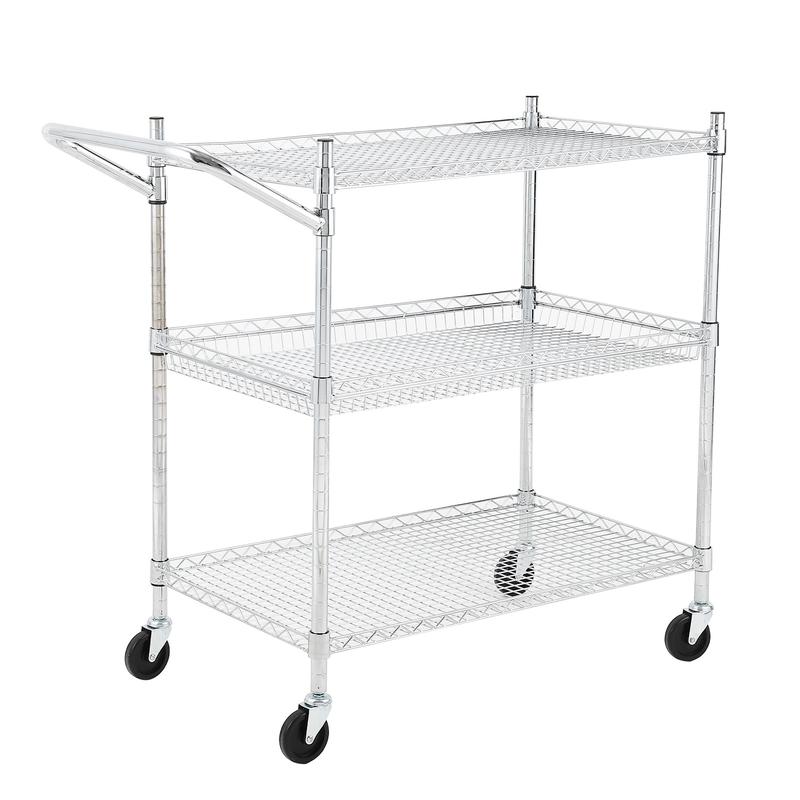 Heavy Duty 3-Tier / 2-Tier Wire Rack Cart On Wheels,Commercial Grade ...