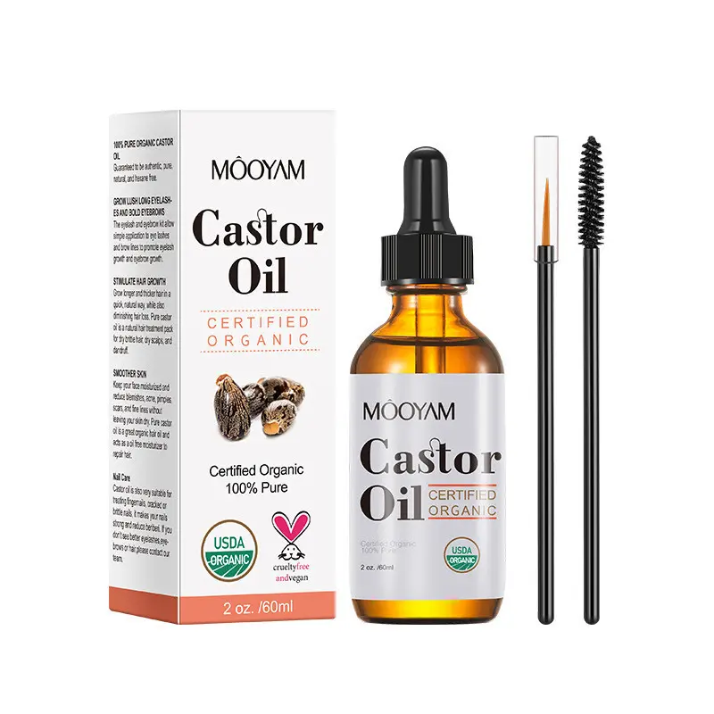 Castor Oil 100% Pure Natural Cold Pressed Refined Grade / Carrier Oil / Skin Oil / Hair Growth/ nail care/ eyebrow /eyelash Base Oil  60ml