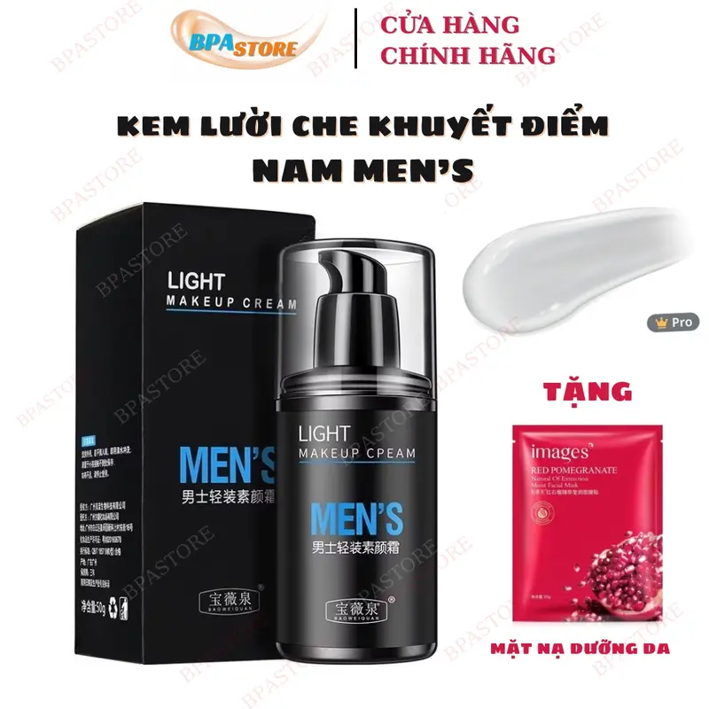 Kem Lười Men's Che Khuyết Điểm Dưỡng Ẩm Cho Nam Màu Tự Nhiên Lười Chống Thấm Nước - Tặng mặt nạ dưỡng da - Parfum - Perfume 0