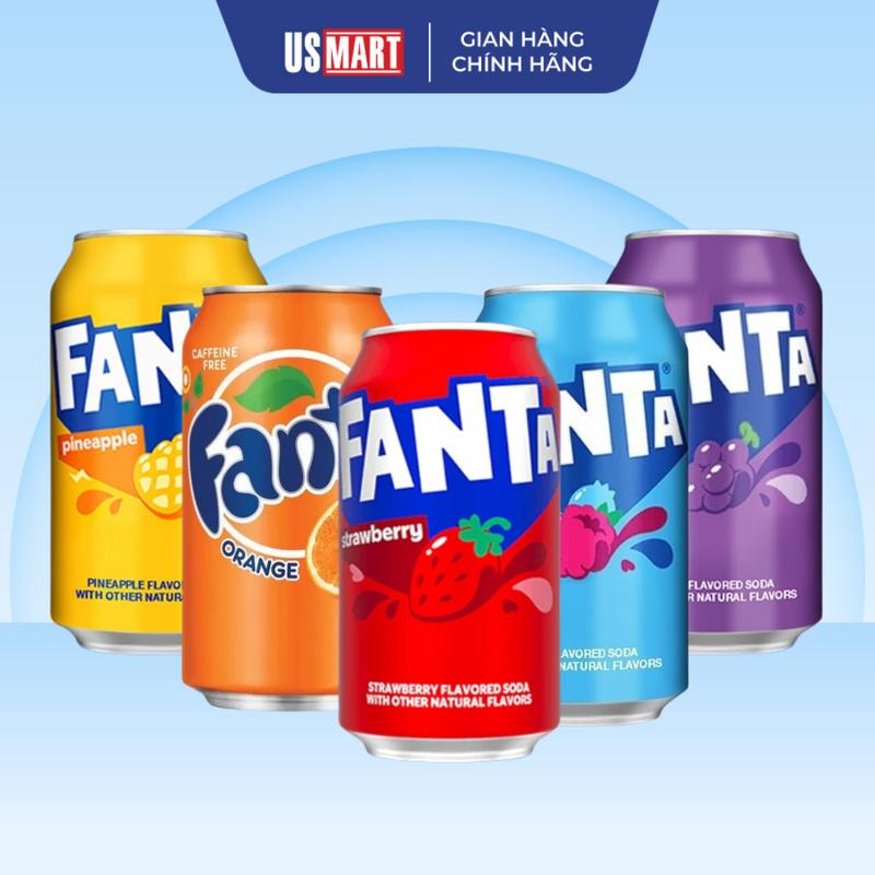 Nước Ngọt Fanta Mỹ 355ml (Nhiều Vị) Đường Vị Chua