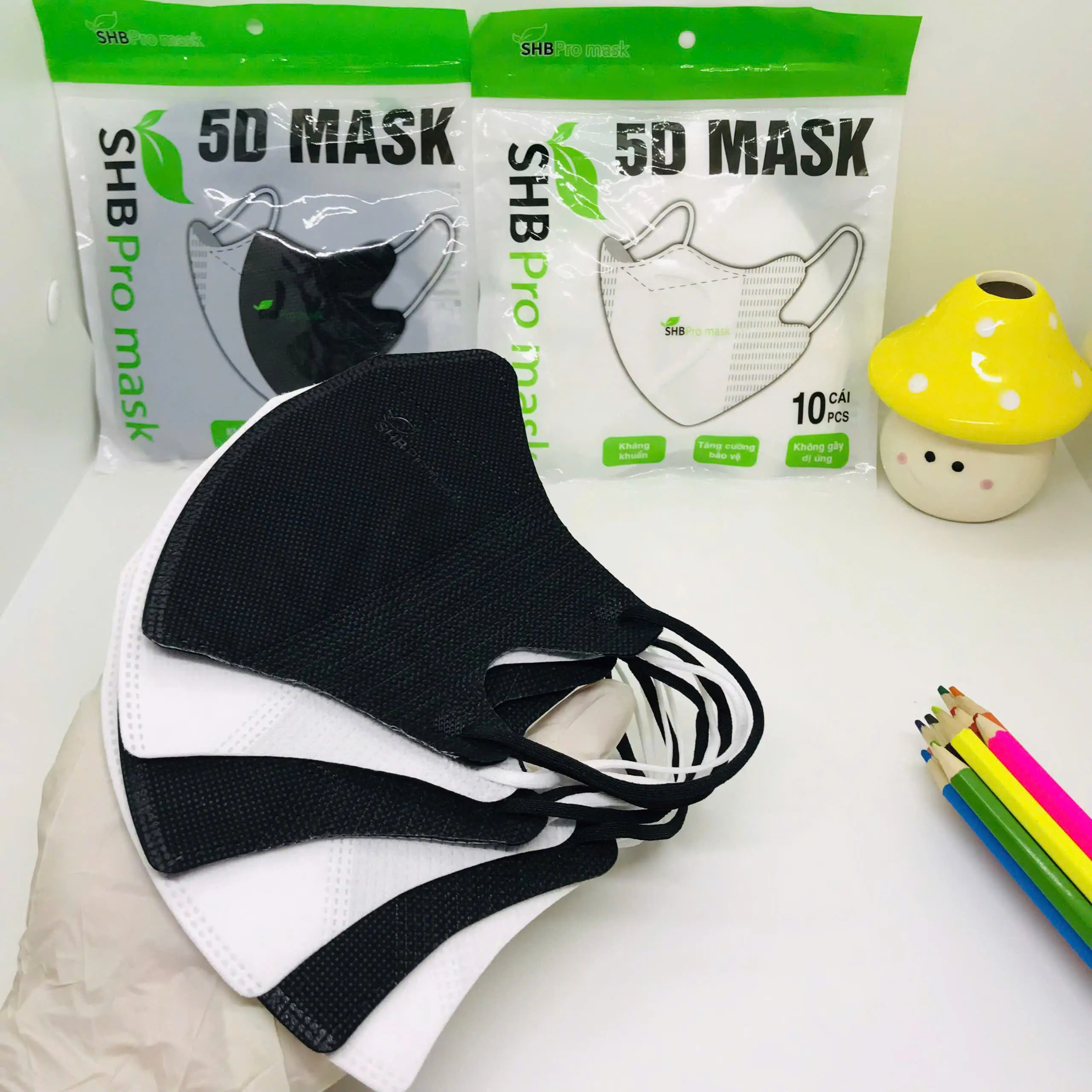 (Thùng 200 cái) Khẩu trang 5d SHB pro mask, khẩu trang y tế 5d mask hàn quốc cao cấp có lớp kháng khuẩn