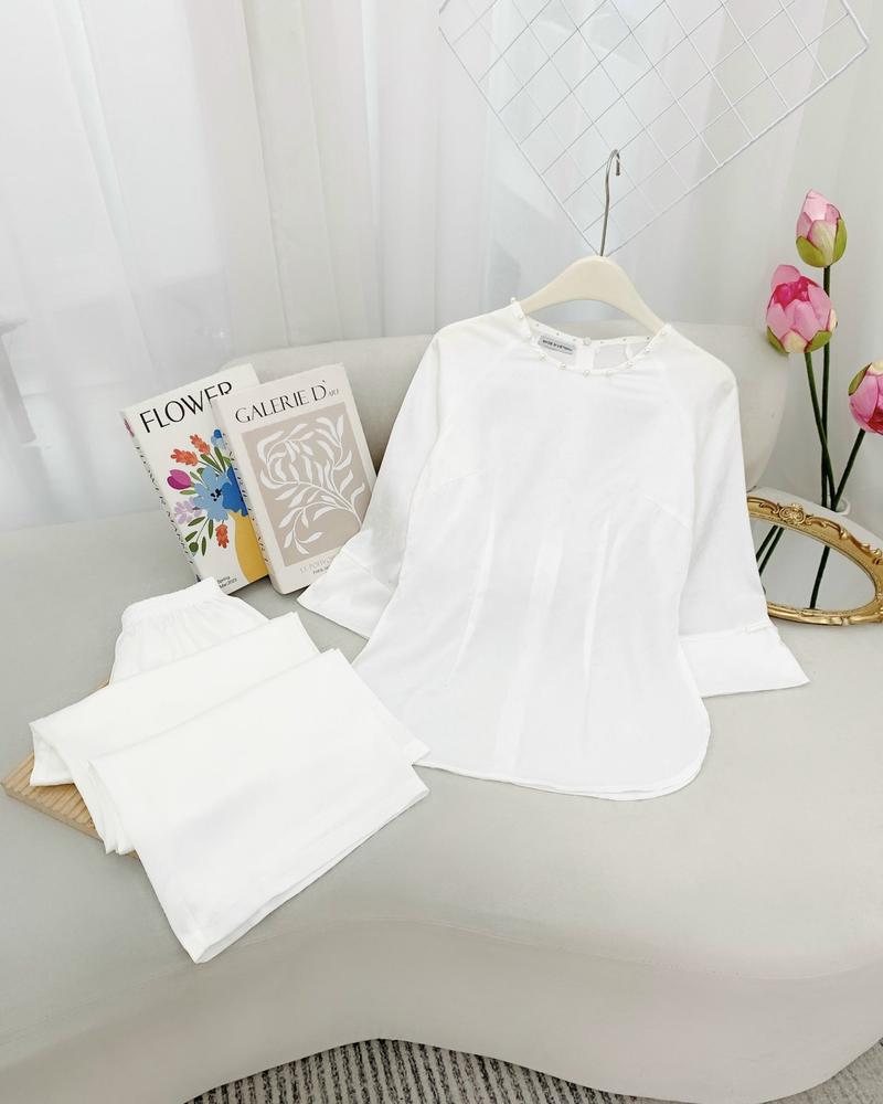 Product Introduction of Pháp Phục Tịnh Tâm Cổ Tròn Tay Xẻ Lụa Gấm Kín Đáo Sang Trọng 4 Size S,M,L,XL Siêu Xinh Women Top 2
