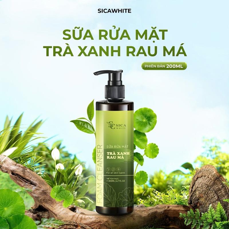 H02 - Sữa Rửa Mặt Trà Xanh Rau Má Full - Hỗ Trợ Chăm Sóc Da Dầu Mụn - Phiên Bản 200ML - Skincare H02