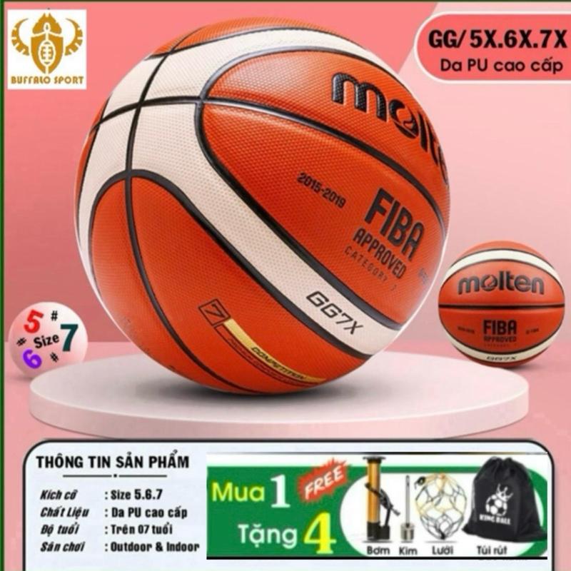 Quả Bóng Rổ Số 5 6 7 Da PU Cao Cấp Da Cao Su, Banh Bóng Rổ Đủ Size Trẻ Em Người Lớn Nam Nữ Thi Đấu Sân outdoor Và Indoor Cao Su Chơi Bóng Rổ Moltel 7X FIBA, Street tetherball