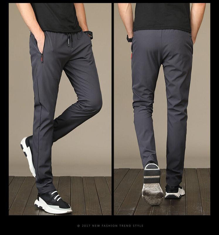 Product Introduction of Men's casual pants men's sports pants stretch quick-drying trousers straight pants loose trousers Menswear Lingerie Beige Plain 7