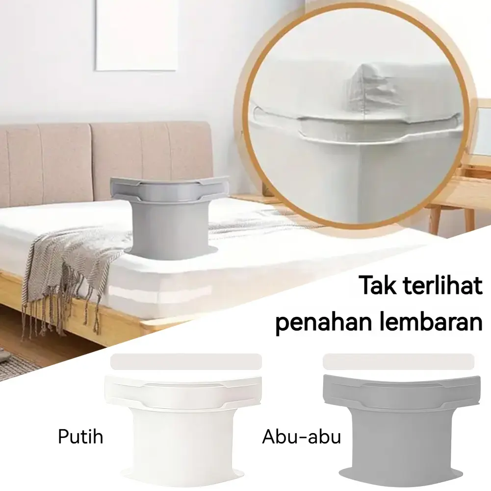 Penjepit Sprei Praktis dan Anti Geser 4 Pcs - Klip Sprei Transparan Kuat untuk Kasur Tipis, Tebal, dan Memory Foam, Tahan Lama dan Fleksibel
