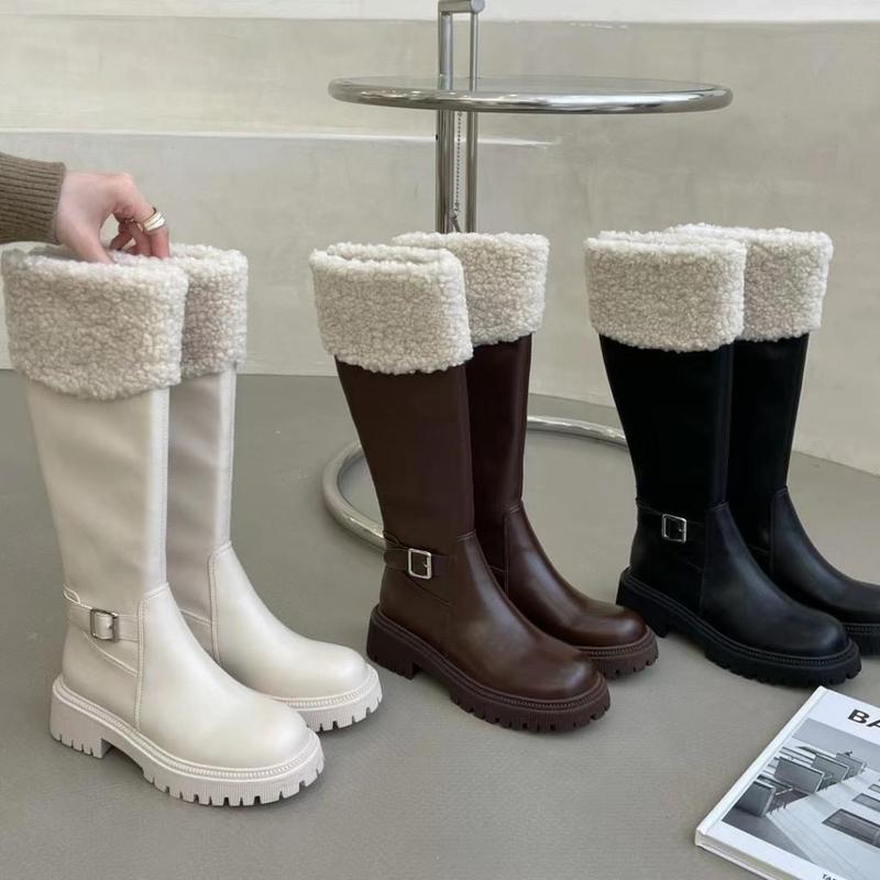 Bốt đùi nữ cổ lông hàng cao cấp QCC Full Box 2025 - Boot Women