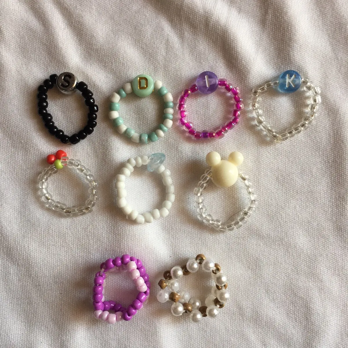 RING BEADS INISIAL | CINCIN MANIK HURUF ALPHABET | CINCIN BEADS KOREA | KOREAN RING BEADS