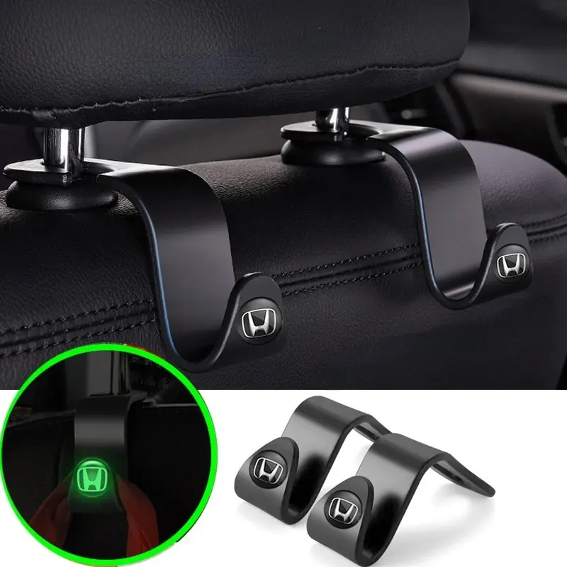 2/4Pcs Car Luminous Multifunctional Hooks Hook Hanger Hook Holder Seat Rear Hooks Seat Back Organizers Hook Car Accessories for Honda Civic City Odyssey Vezel CRV Accord