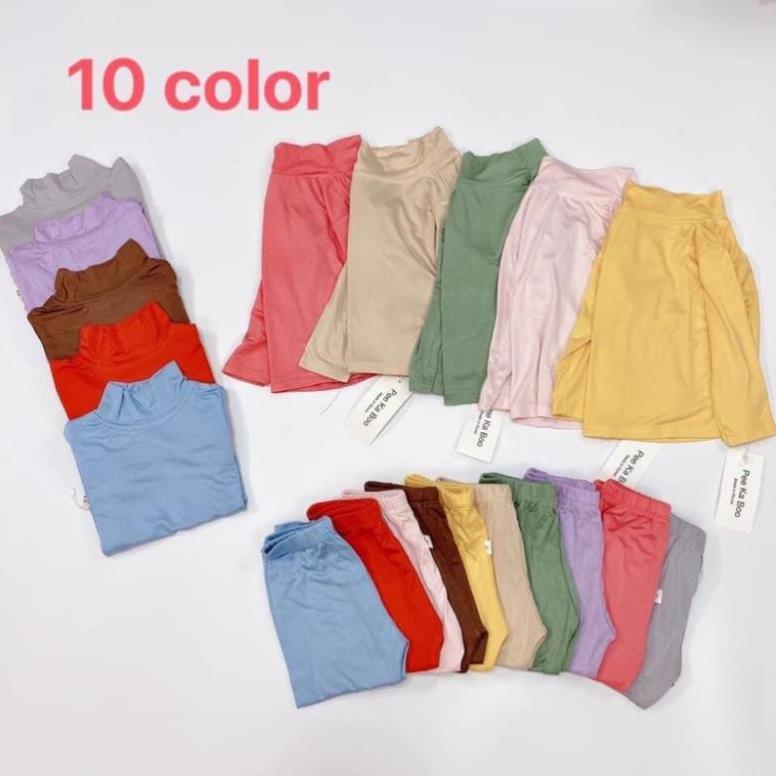 Bộ Dài Tay Trơn Cổ 3 Phân Chất Thun Lạnh Dành Cho Bé Mặc Nhà, Mặc Ngủ Điều Hòa. Quần áo trẻ em. Cho bé trai/ bé gái 4-16kg. 0