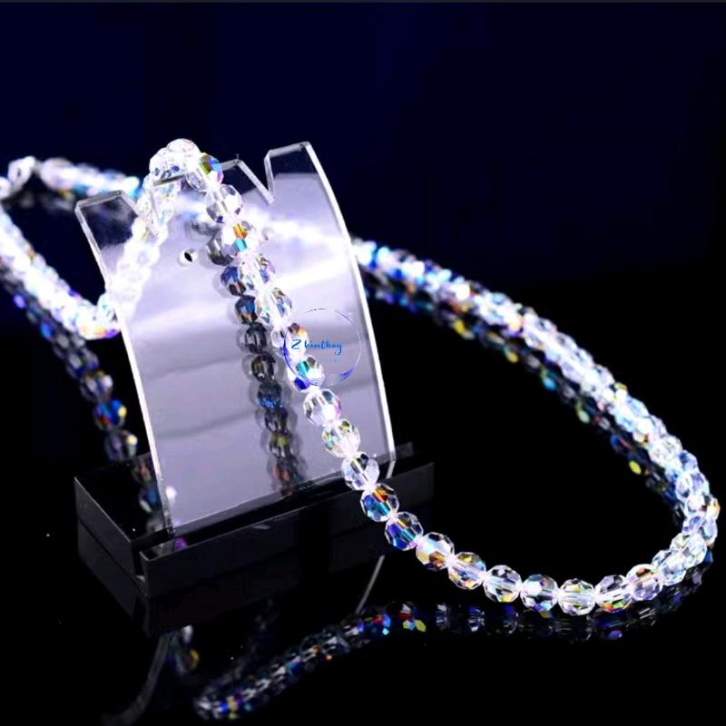 Vòng cổ pha lê Áo cao cấp hạt tròn giác lớn có 3 size hạt 6ly, 8ly, 10ly sáng đẹp sang choker 2