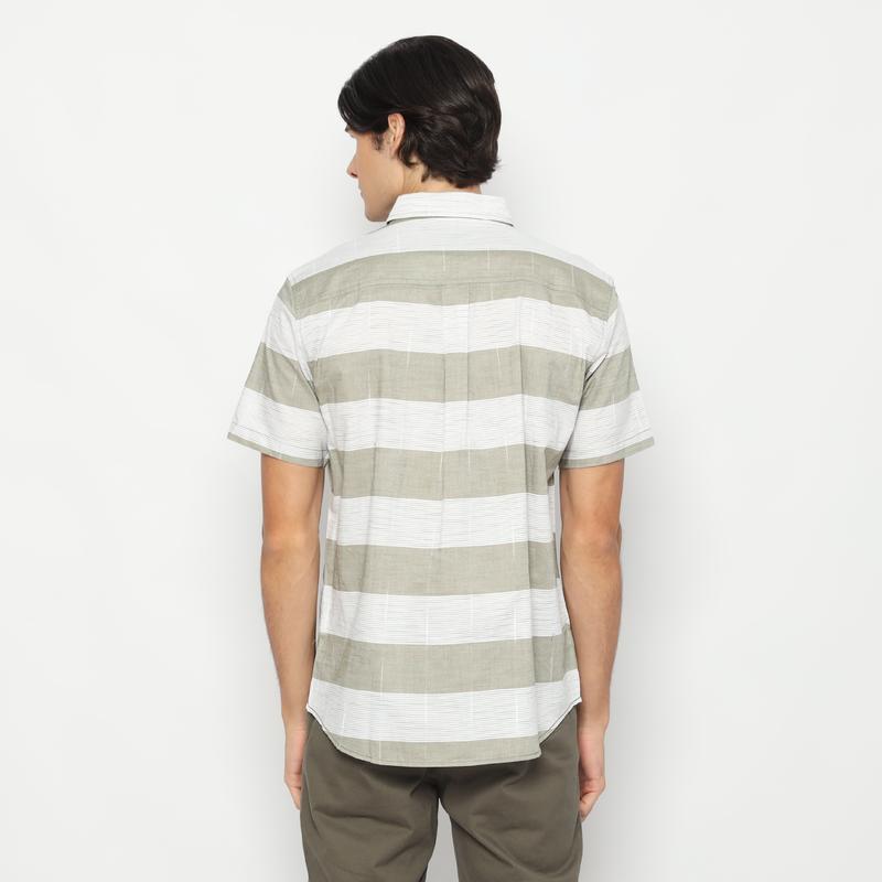 RBJ Kemeja Yarndyed Salur Hijau Regular Fit Pria 3
