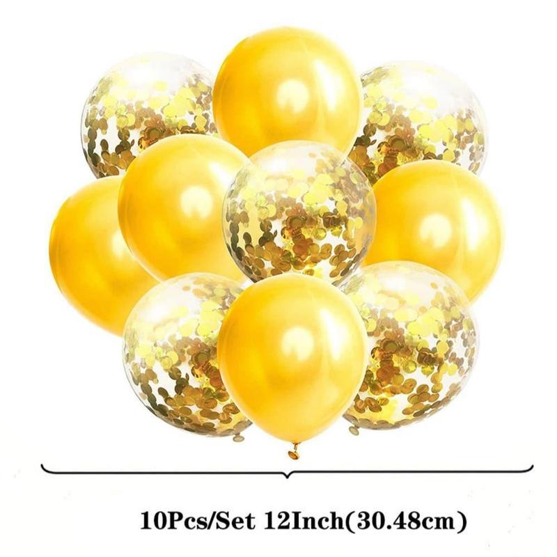Product Introduction of Birthday Party Balloons, 10pcs/set Romantic 12in Latex Balloons, Confetti Balloons for Birthday Party Wedding Baby Shower, Sports Game Super Bowl Party Supplies, Party Favors, Birthday Gift 13