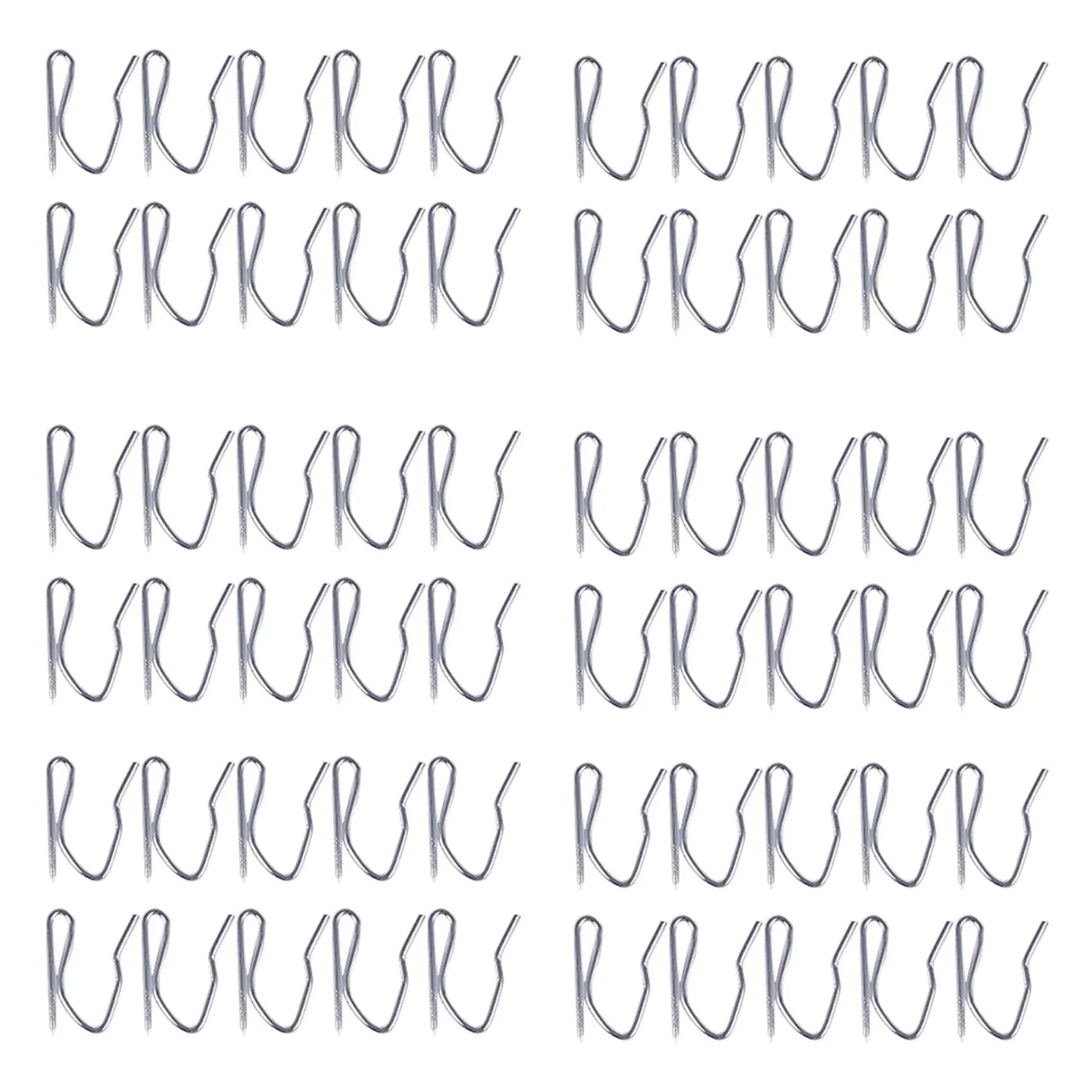 60Pcs Curtain Drapery Pin Hooks - Silvery