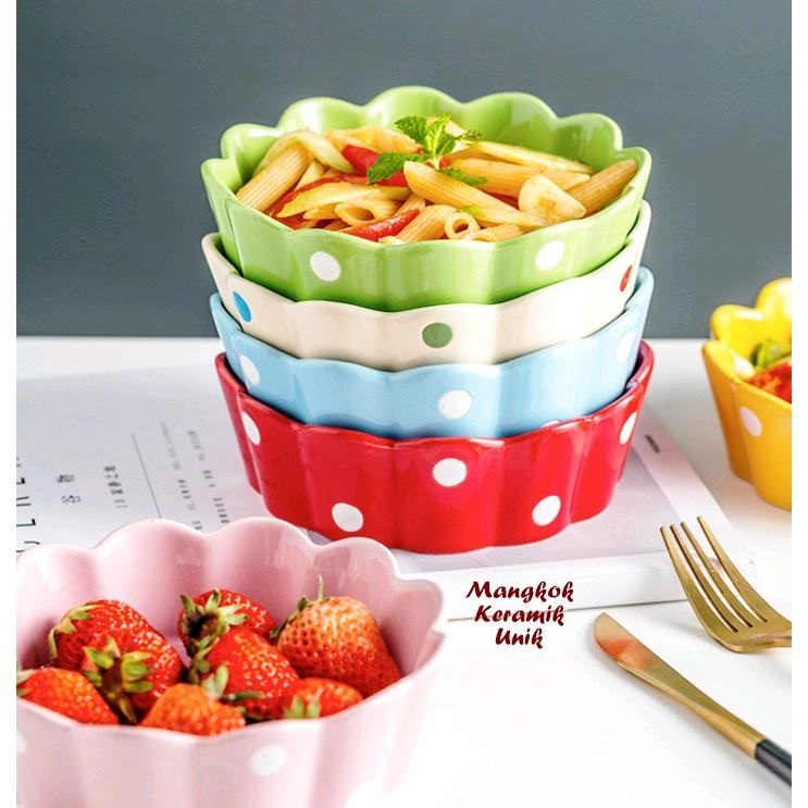 Mangkok saji Bulat Polkadot 0
