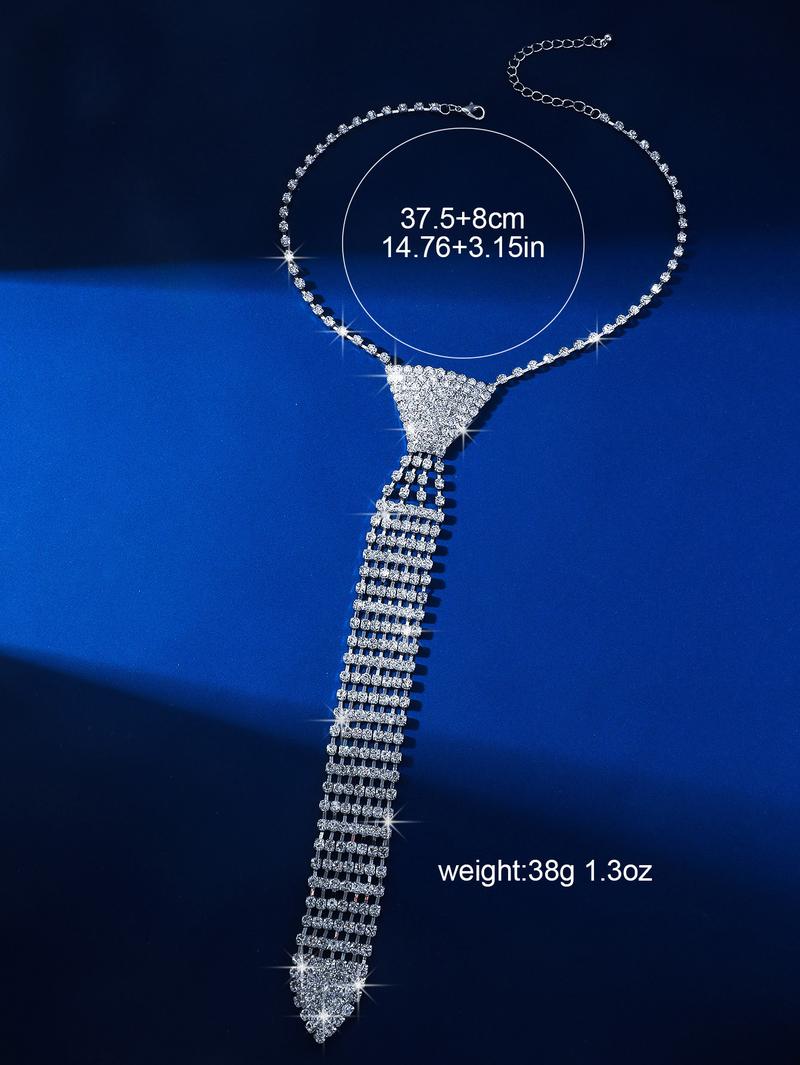 Product Introduction of Cross-Border European and American Necklace Long Tie Rhinestone Tassel Necklace Personality Exaggerated Claw Chain Necklace Manufacturer Wholesale 5