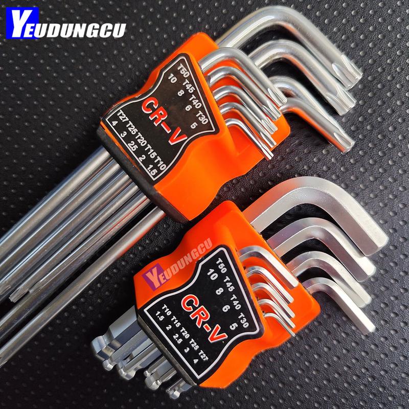 Bộ Lục Giác Hoa Thị Đa Năng 9 Chi Tiết - Lục giác Bi, Đầu Bông - Thép CR-V Siêu Cứng mũi  vít 6 cạnh mini