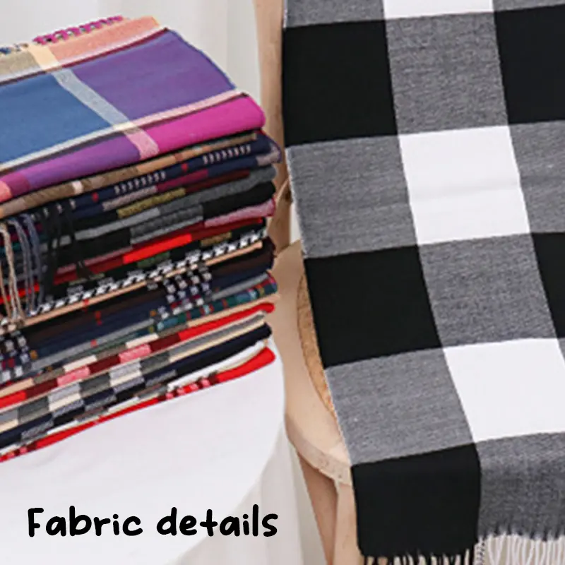 Khăn Quàng Cổ Kẻ Sọc Cho Bé Trai Và Bé Gái, Khăn Quàng Cổ Giả Cashmere, Ấm Áp, Dài Và Dày, Thu / Đông 4