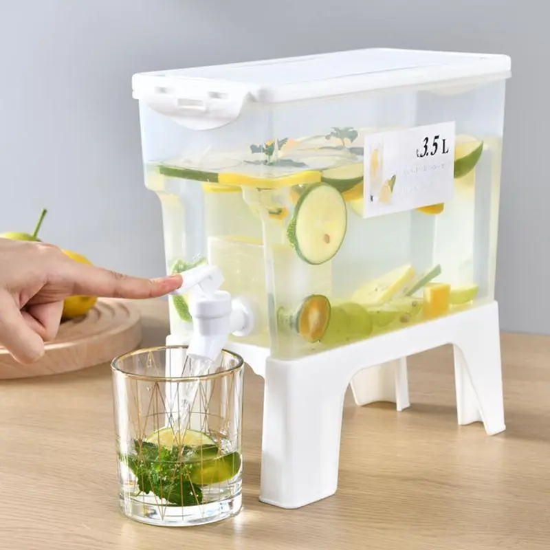 Balang Minuman Peti Sejuk, Bahan Plastik, Dengan Tapak Boleh Ditanggalkan, Kapasiti 3.5 Liter, Sesuai untuk Air Sejuk, dengan Spigot Kitchenware