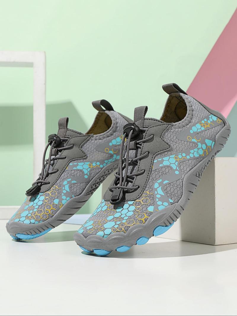 Product Introduction of Sporty Men's Colorblock Drawstring River Trekking Shoes, Lightweight Breathable Non-slip Water Shoes, Quick Drying Fishing Shoes,  Barefoot Shoes,  Outdoor Sports Shoes 6