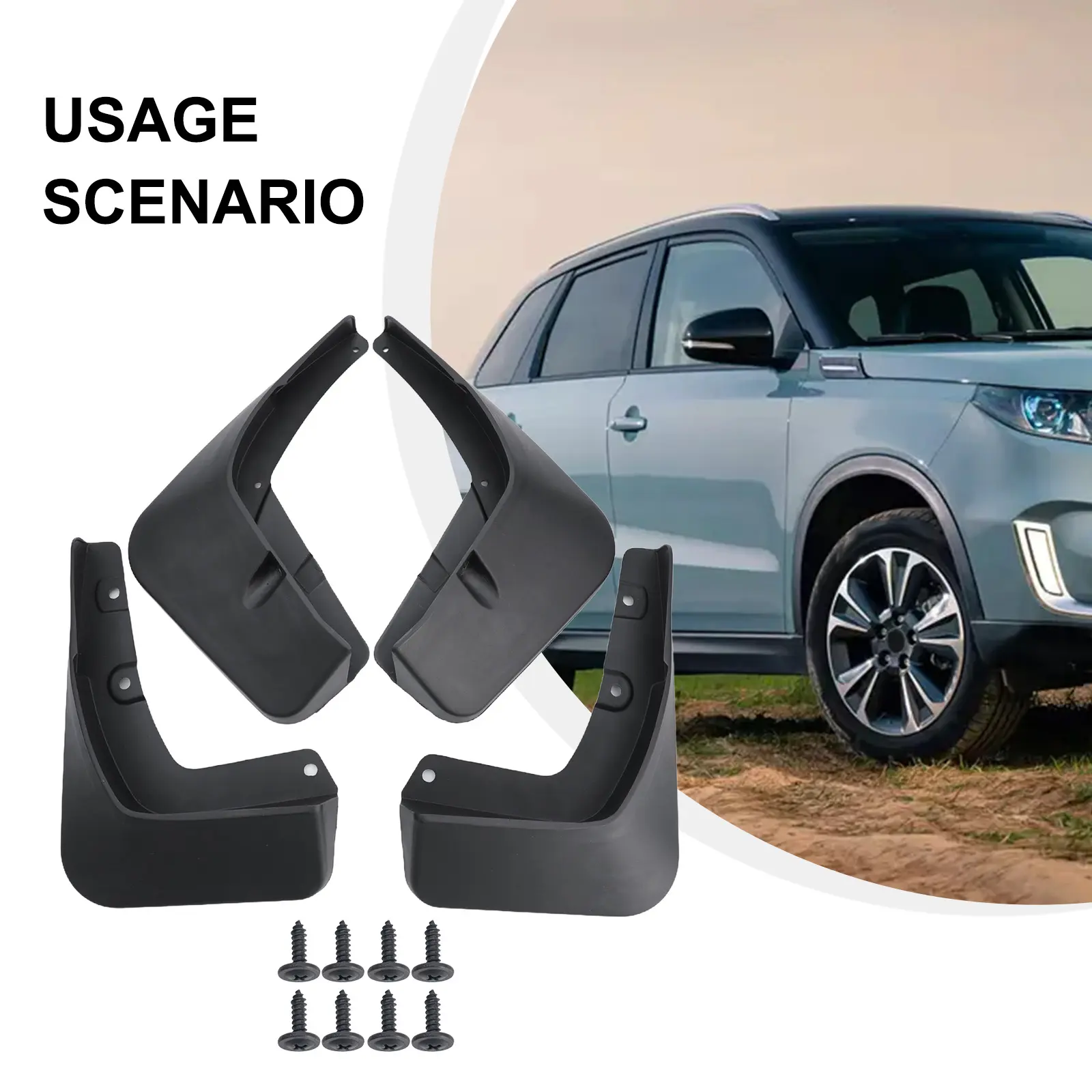 Black Abs Mud Flaps Splash Guards Car Mud Flaps For Suzuki For Vitara For Escudo 2016-19 Mud Flaps Replacement Car Accessories