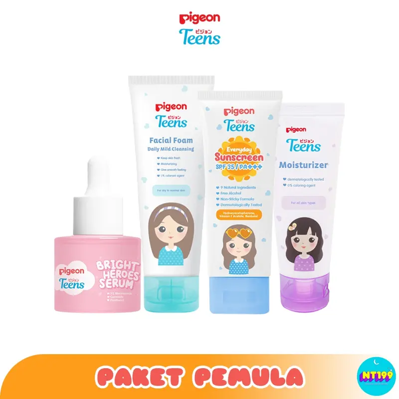 PIGEON TEENS Paket Skincare Pemula Mencerahkan Kulit Wajah Kusam 0