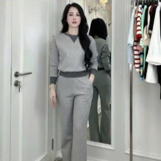 Sét Bộ Mùa Đông 2025 Mềm Mịn Co Dãn Cho Nữ Áo Top & Quần Thoải Mái Phù Hợp Thời Tiết Lạnh