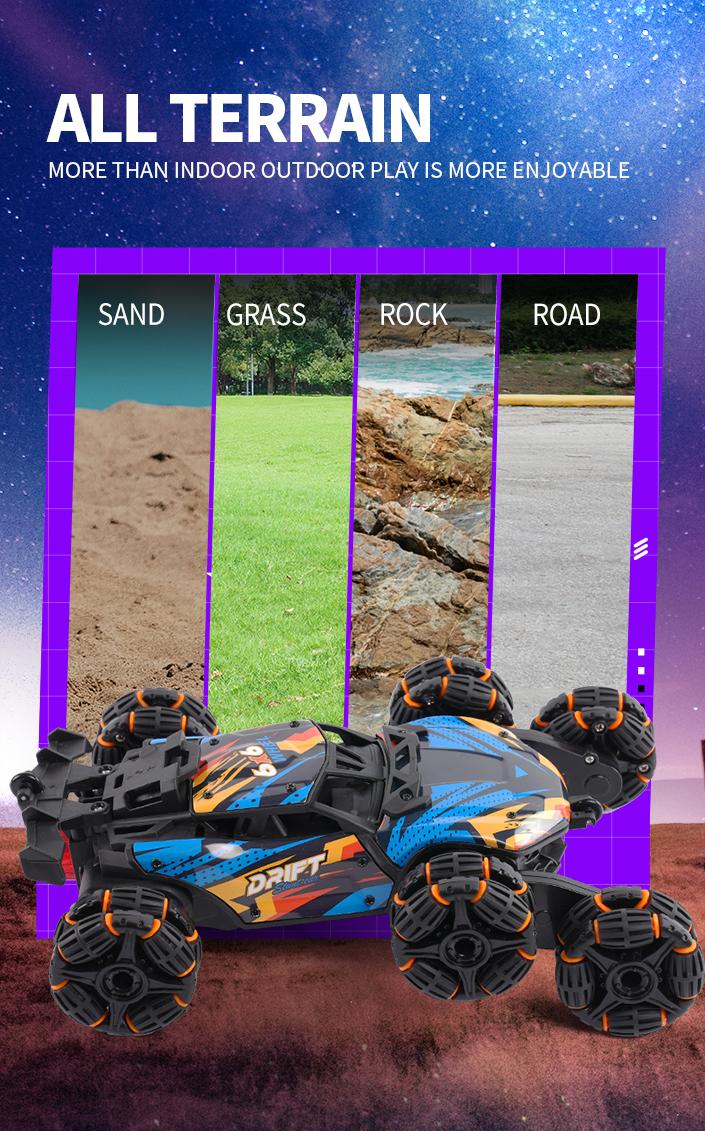 Product Introduction of RC Car Children Toys Remote Control Car Toys For Boys Radio Control Six-wheeled Stunt Car Electric Car Kids Toys Gift 1
