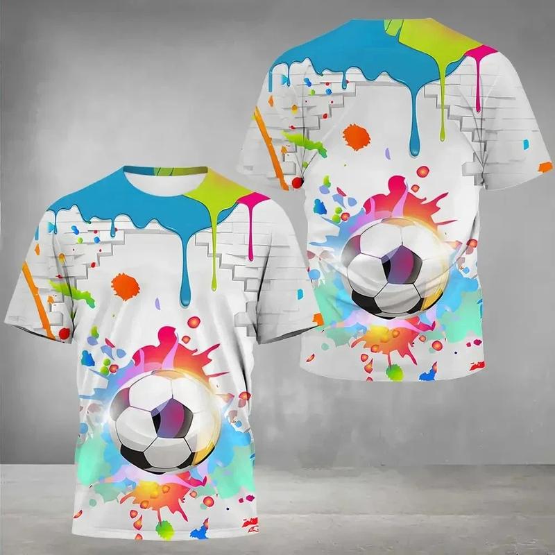 Product Introduction of 2024 NEW Fashion Football T-shirt for a short-arm sportsman Tees summer comfortable breathing clothes o-neck casual upstairs 6