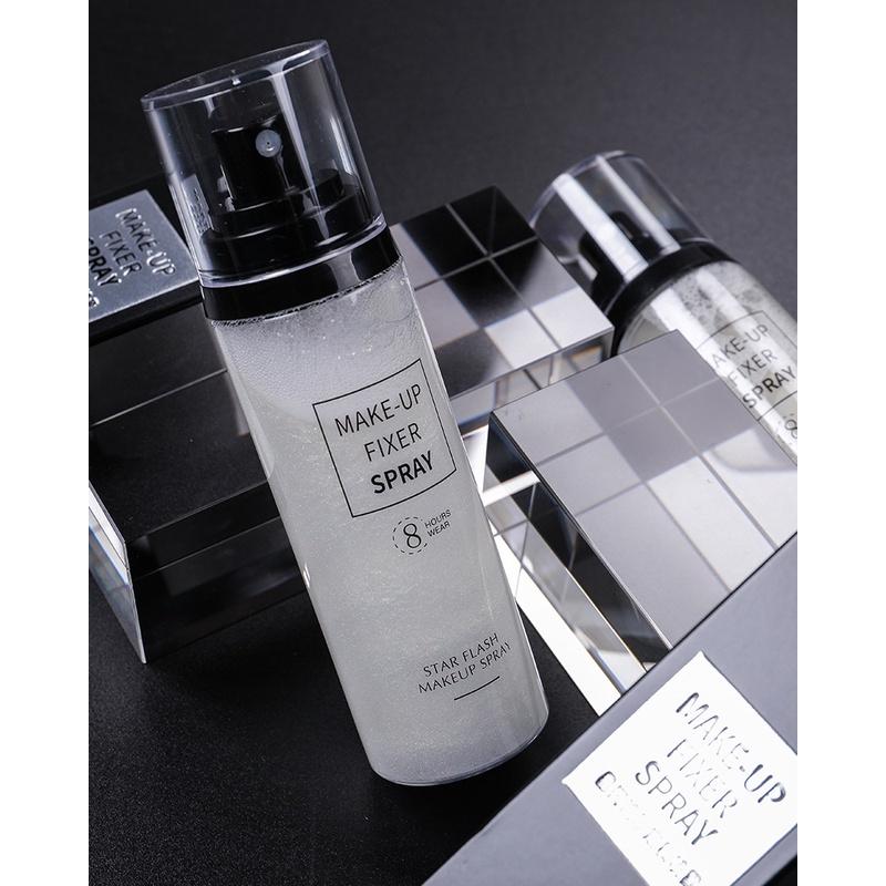 Xịt Khóa Nền HUNMUI Có Nhũ Khóa Lớp Trang Điểm Dưỡng Âm Bắt Sáng Make Up Fixer Spray Star Flash Nội Địa Trung 7