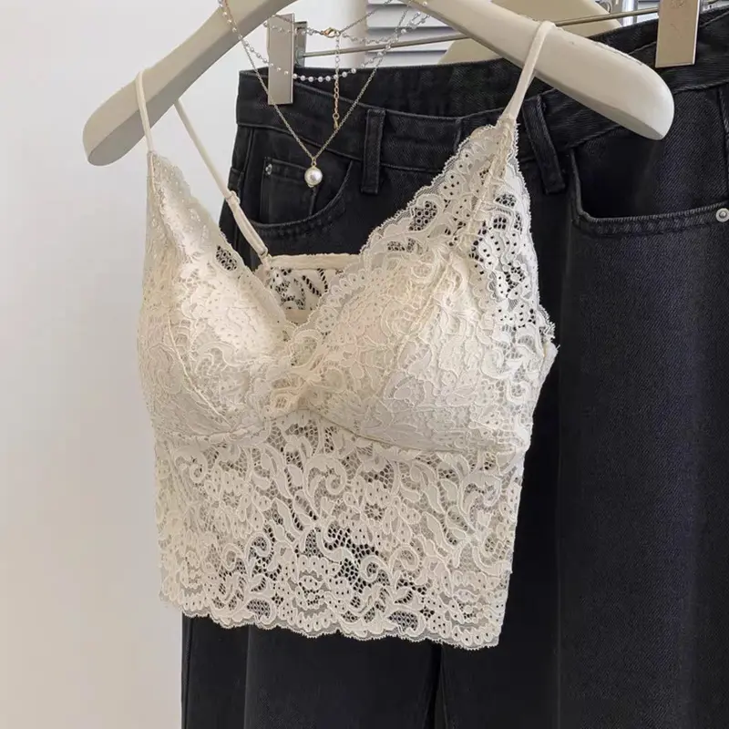 Summer Lace Strap Backless Bra for Women, Thin Slimming Tube Top, Sexy Bra, One-piece Inner Wear, Base Vest for Women