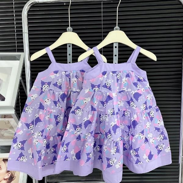 ￼DL28 (10 -35kg)váy đũi dây màu tím dáng dài - váy thiết kế chất đũi mềm siêu xinh thoáng mát cho bé gái 3