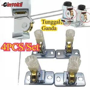 4Pcs Kerekan Jemuran Katrol /Katrol Mini Kerekan Premium Set Pulley Roda Kerekan /Katrol Kerekan Jemuran Pulley/untuk Sangkar Burung Jemuran Pakaian Bahan Kuat Tahan Lama Anti Karat/Katrol Single Double/Pulley Katrol Bendera