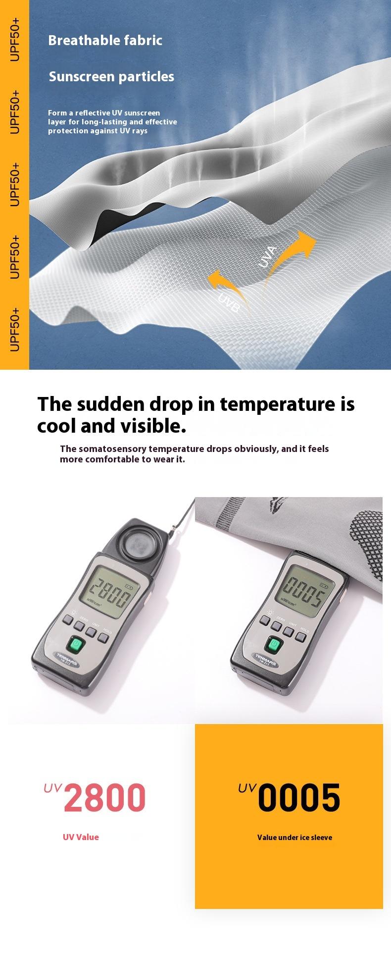 Product Introduction of Summer Ice Silk Sunscreen Arm Protection Men's Outdoor Sports Driving Cycling Ice Sleeve Fishing Sunshade Breathable Sleeve Cover 6