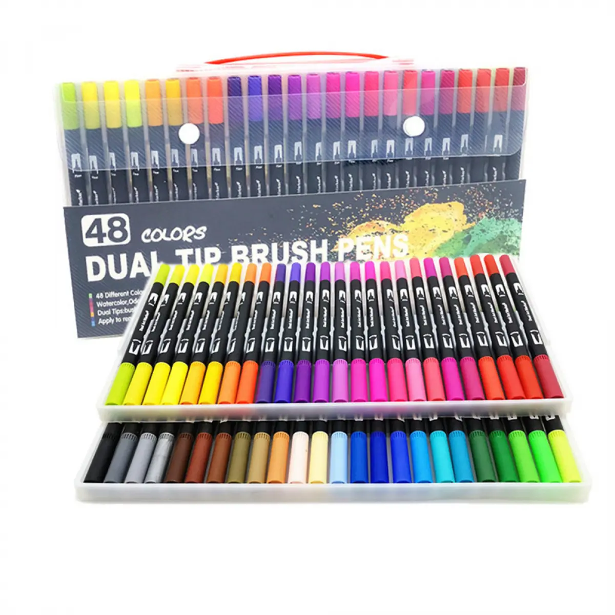 48 Colors Dual Art Marker Sketching Manga Markers Drawing Set Double head Watercolor Paint Brush Pen Supplies Stationery