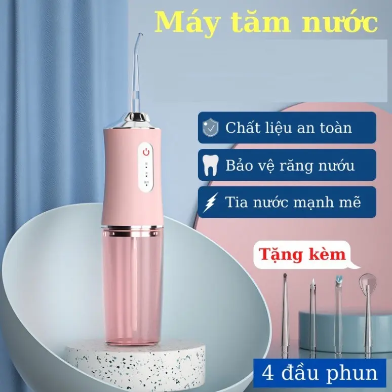 Máy tăm nước vệ sinh răng miệng 4 Đầu Tăm Bình Chứa 220ML(MĐ)