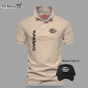BARU ....!!! Kaos Polo Distro Lengan pendek >> Polo Shirt Distro Cardinal Jeans Kiri Kanan Hitam >> Bonus Topi > Baju Kaos Pria Dan Wanita Premium Quality