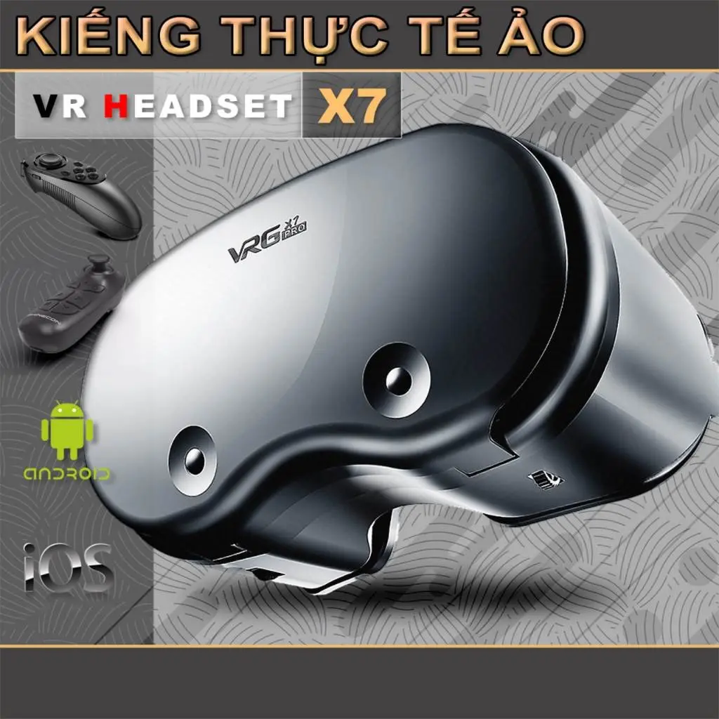 Kính thực tế ảo VR TEU,VRG Pro X7 3D,Xem phim 3D chuyên nghiệp,Chơi trò chơi VR,Đi kèm với tay cầm