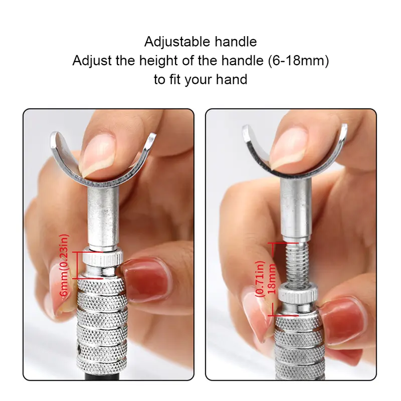 Dụng Cụ Da Có Thể Điều Chỉnh Màu Bạc, Dụng Cụ Xoay Để Khắc Da, Dụng Cụ Khắc Hợp Kim, 8 Cm, Dễ Mang Theo 2