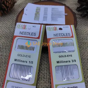 JARUM JAHIT TANGAN REGAL NEEDLES GOLD EYE ISI 16PCS UKURAN CAMPUR DAN ISI 12PCS UKURAN BESAR / JARUM REGAL MILLINERS 1/5 DAN MILLINERS 3/9 / JARUM REGAL BESAR / JARUM REGAL CAMPUR / JARUM REGAL KECIL BESAR / JARUM JAHIT REGAL / JARUM REGAL
