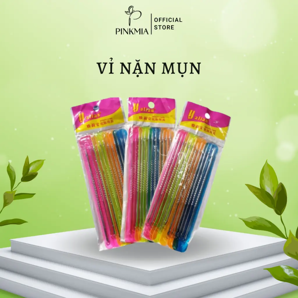 Que nặn mụ n Pinkmia cho Spa - Cây nặn m đầu đen (Vỉ 12 que loại dài)