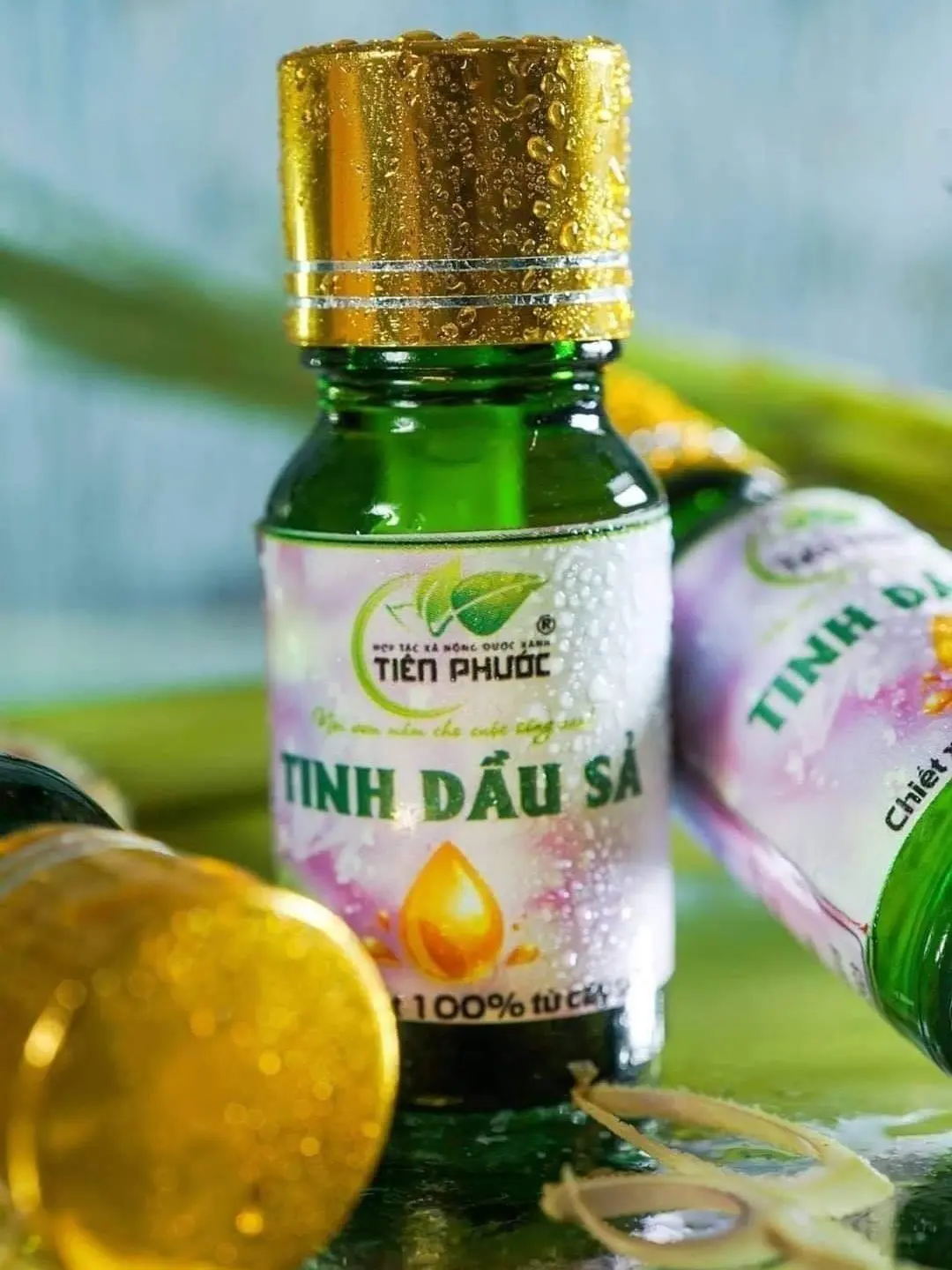 Tinh dầu SẢ OCOP 4 SAO HTX Nông dược xanh Tiên phước nguyên chất từng giọt, an toàn lành tính 10ML
